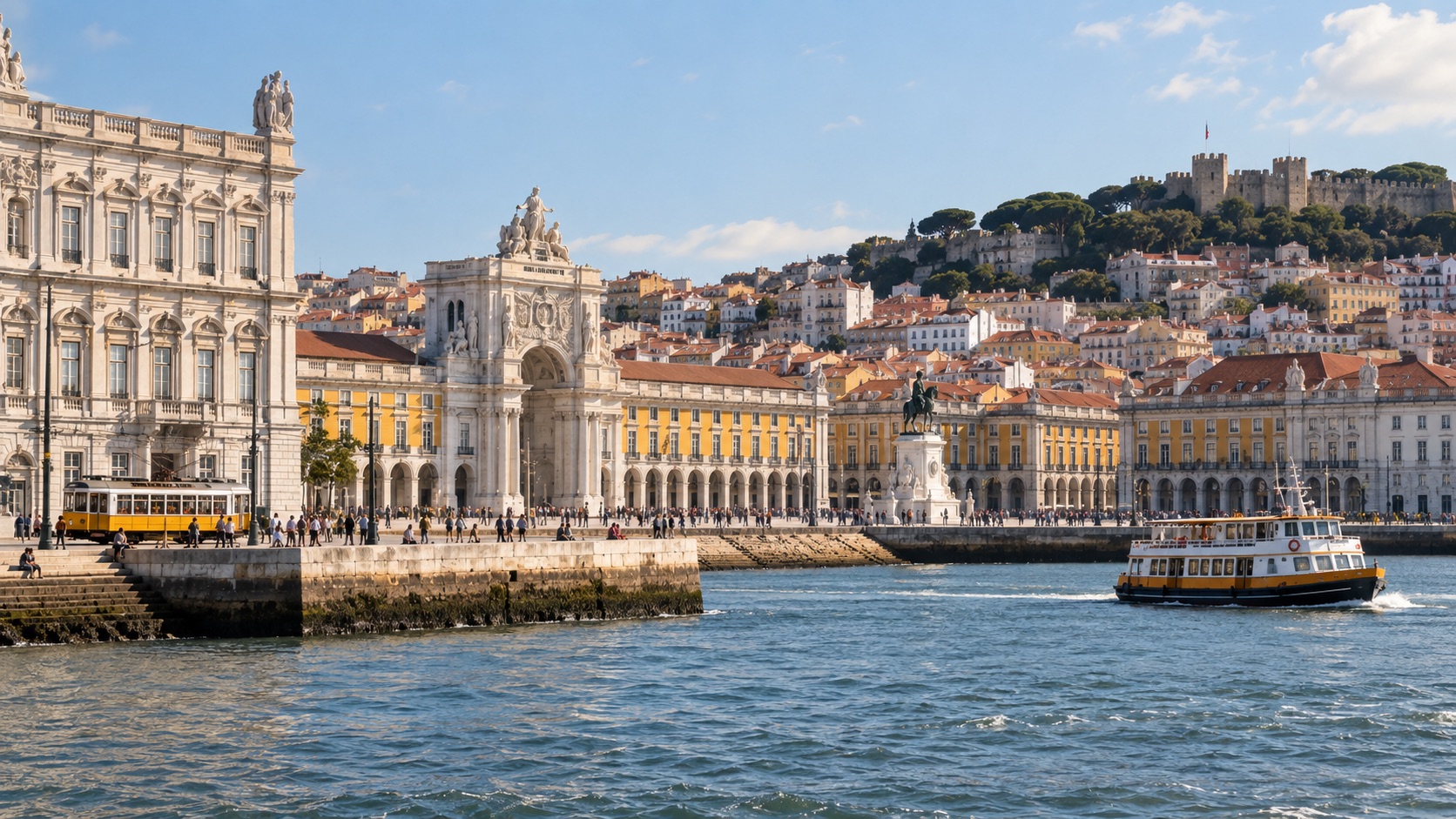 Lisbon-style riverside civic district